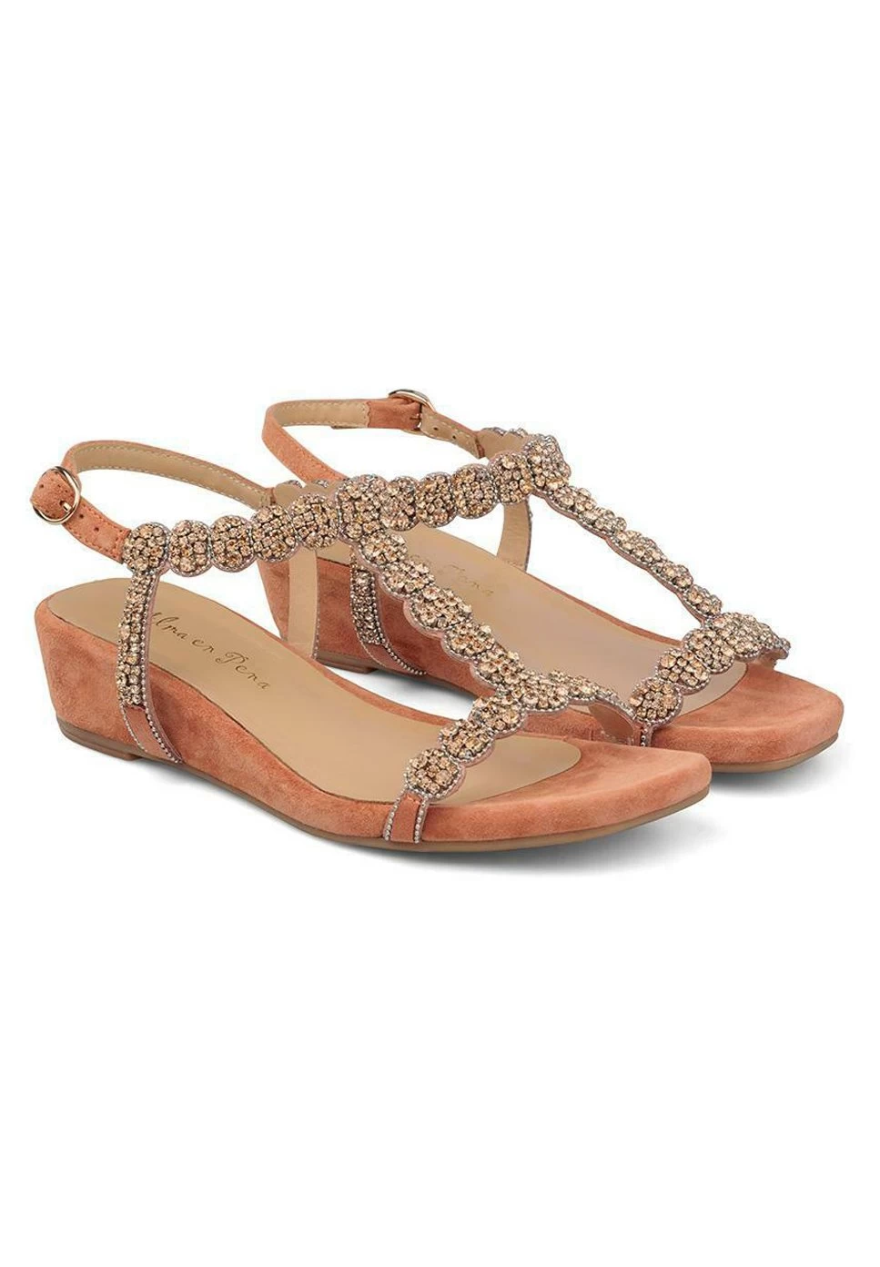 Alma En Pena Alcaraz - Sandalen Met Sleehak - Naranja 4 Alma En Pena Alcaraz - Sandalen Met Sleehak - Naranja - Afbeelding 2