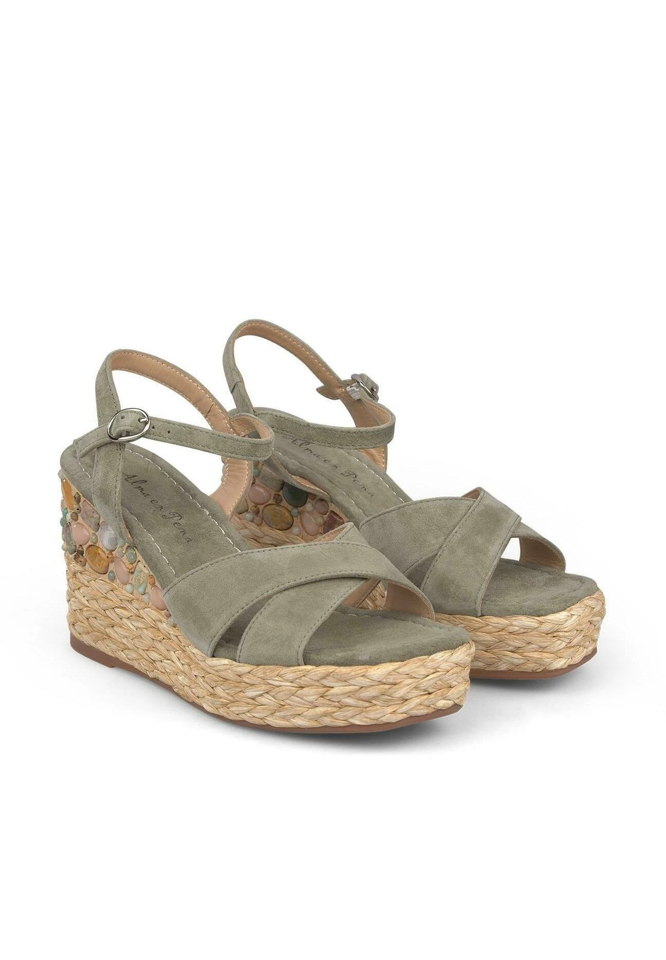Alma En Pena Senosiain - Sandalen Met Sleehak - Verde 4 Alma En Pena Senosiain - Sandalen Met Sleehak - Verde - Afbeelding 2