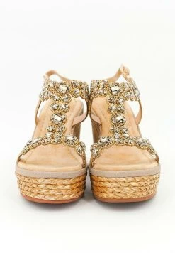 Alma En Pena Osaka - Sandalen Met Sleehak - Sand -Alma En Pena ed75b9a0c13e43ca8d4b3aaad05e8e19